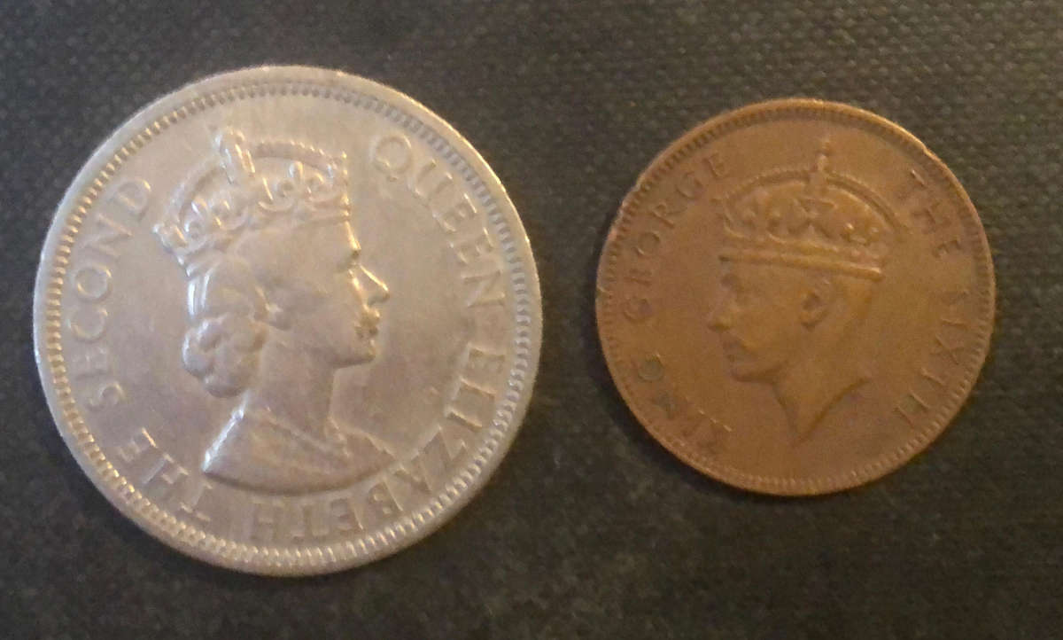 SEYCHELLES 1971 1 Rupee 1948 2 Cents Low Mintage