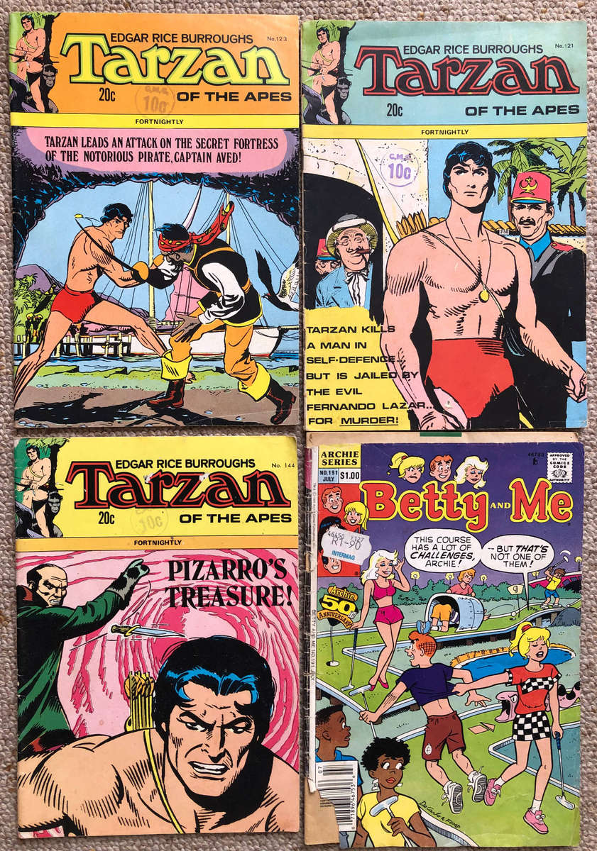 Tarzan - Number 121 Number 123 Pizarro's Treasure # 144 Archie Series Betty and Me # 191 July 1996