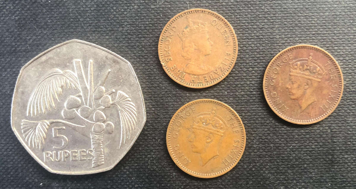 SEYCHELLES 5 Rupees 1977 1 Cent 1948 1959 Low Mintage