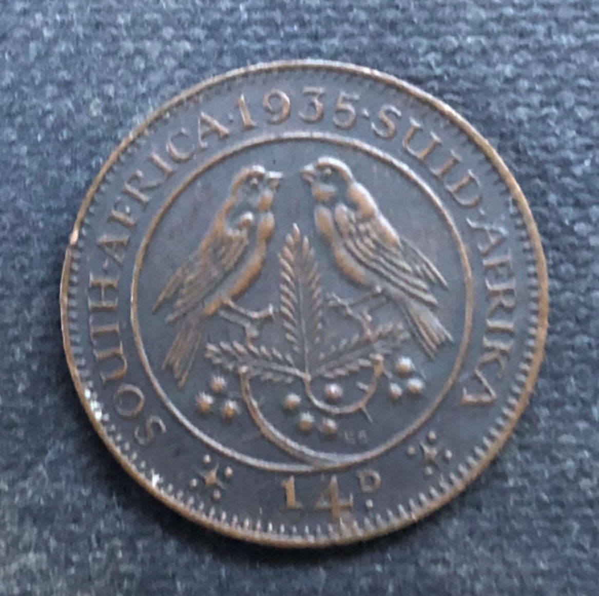 1935 South Africa Farthing - Quarter Penny Low Mintage