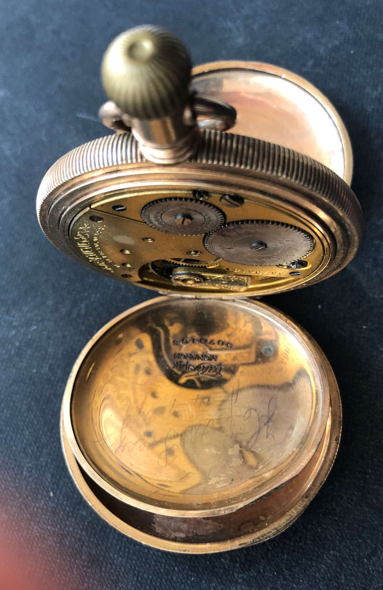 POCKET WATCH ANTIQUE HUNTING AMERICAN WALTHAM MONARCH CIRCA 1896