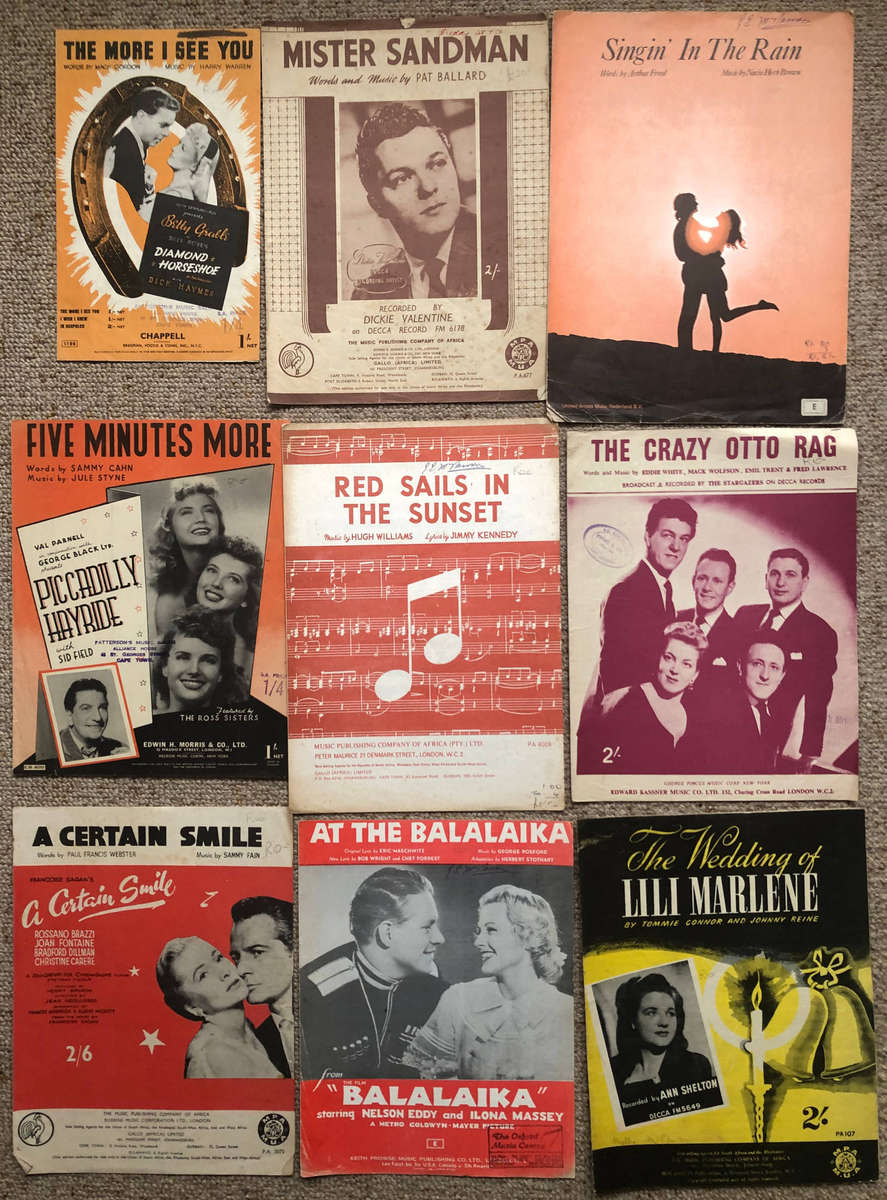 Sheet Music Collection of 52 Items as Listed