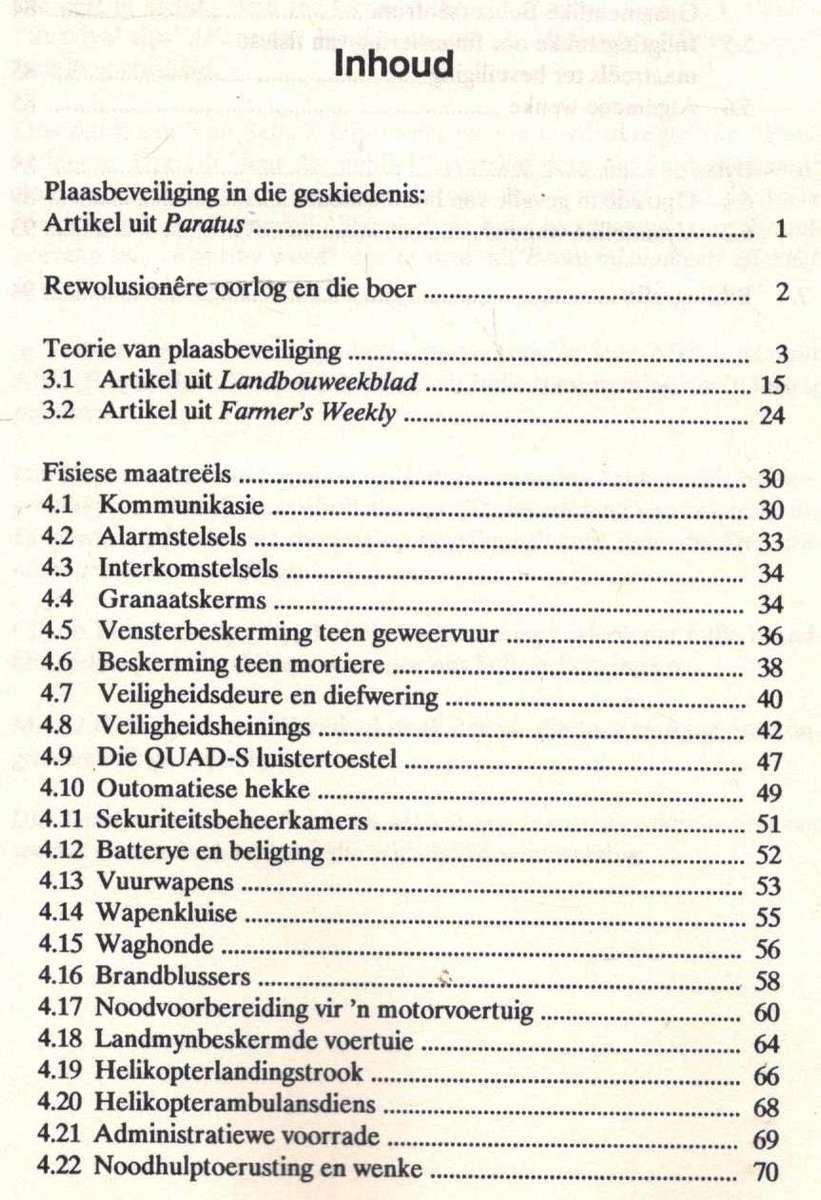 Plaasbeveiliging  --  'n Handleiding vir die Boer  --  Maj W M Leonard