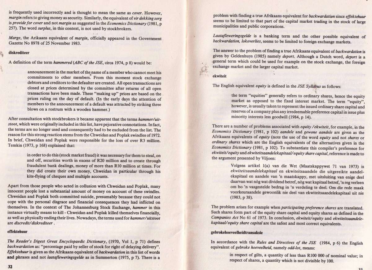 Terms of the Johannesburg Stock Exchange  - Terme van Die Johannesburgse Effektebeurs