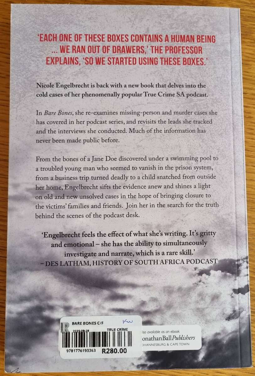BARE BONES: Cold cases from True Crime (in) South Africa, by Nicole Engelbrecht