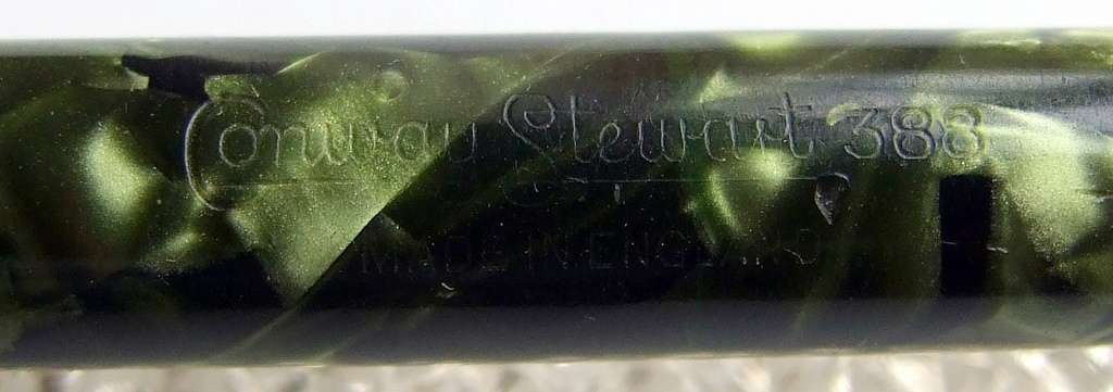 Vintage Conway Stewart #388 Green Marble Fountain Pen, 14ct nib
