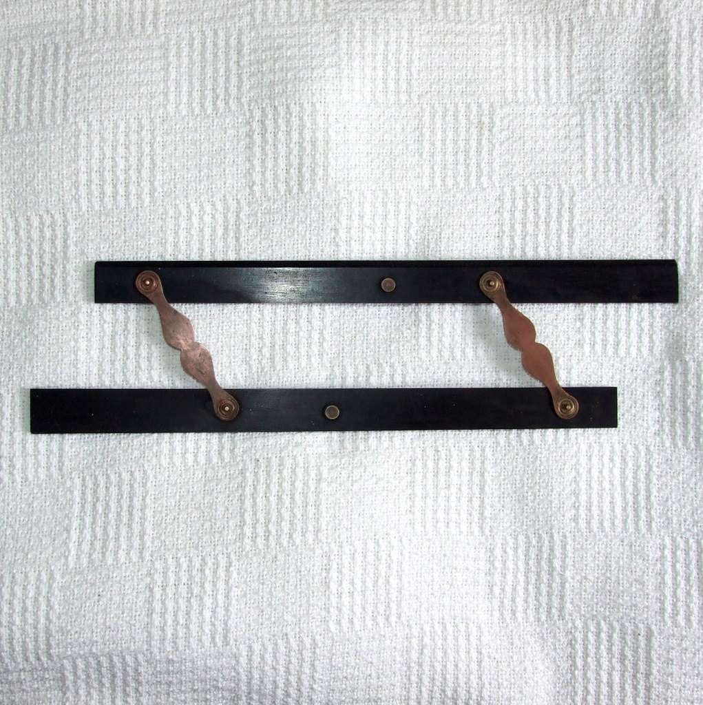 Antique marine Ebony wood and Brass Parallel Ruler