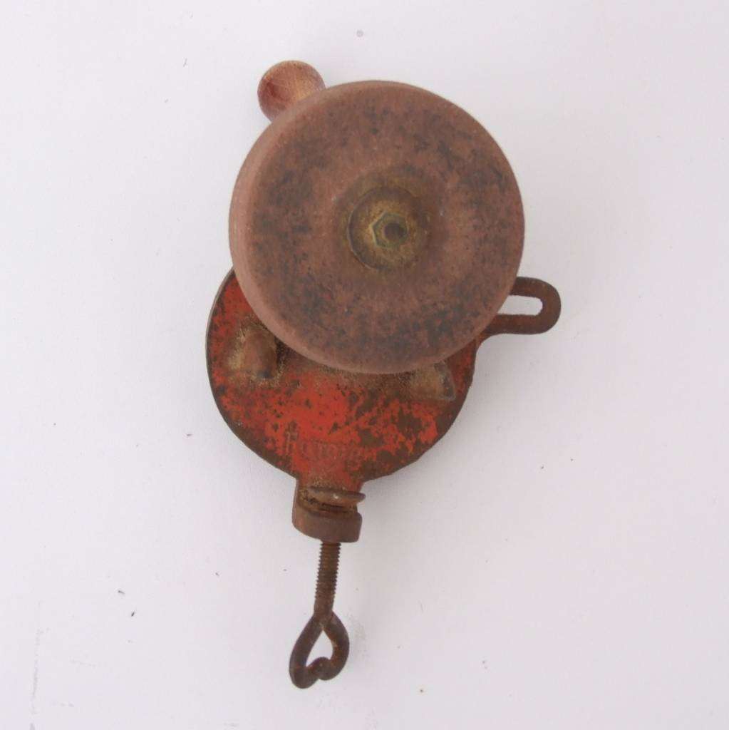 Vintage mechanical hand crank grinding wheel