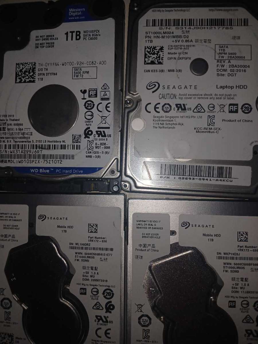 Drives pulled from Redundant laptops
