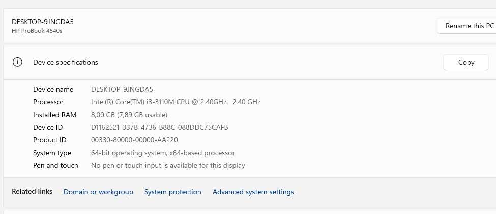 HP 4540s Laptop Excellent Condition