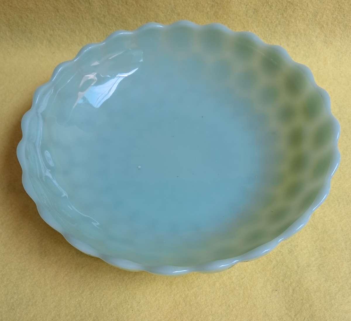Grapeshot glass kitchen dish in jadeite green