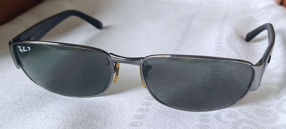 Ray-Ban Vintage Authentic Polycarbonate Gunmetal POLARIZED Oval Mens Large Sporty Sunglasses(unisex