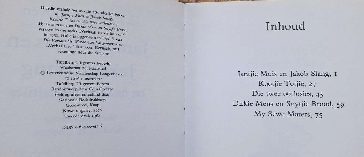 3 x CJ Langenhoven boekies vir kinders Brolloks en Bittergal ens  - Hardeband