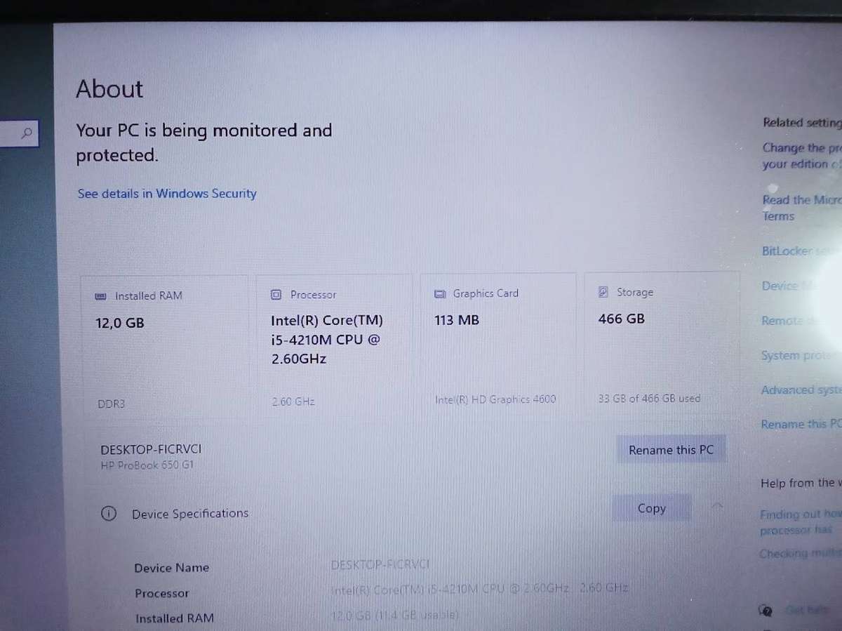 HP ProBook 650 G1 (Intel i5, 500GB WD Blue SSD & 12GB RAM) 15.6 Inch Laptop come with laptop bag