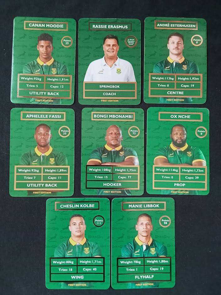 Pick 'n Pay Springbok Rugby Trading Cards for all 8