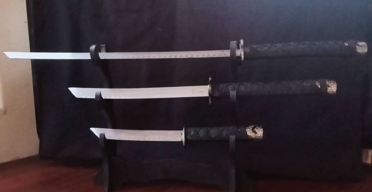 Ninja Samurai Katana sword 3 Piece with stand Replica