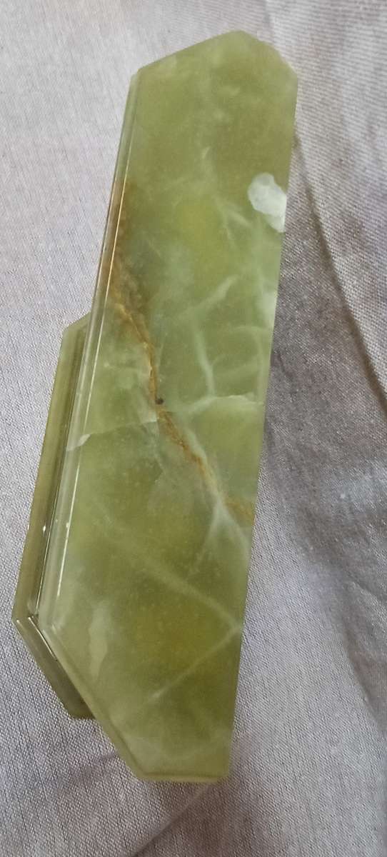 Vintage Claridge Swiss Windup Green Marble Mantle Clock