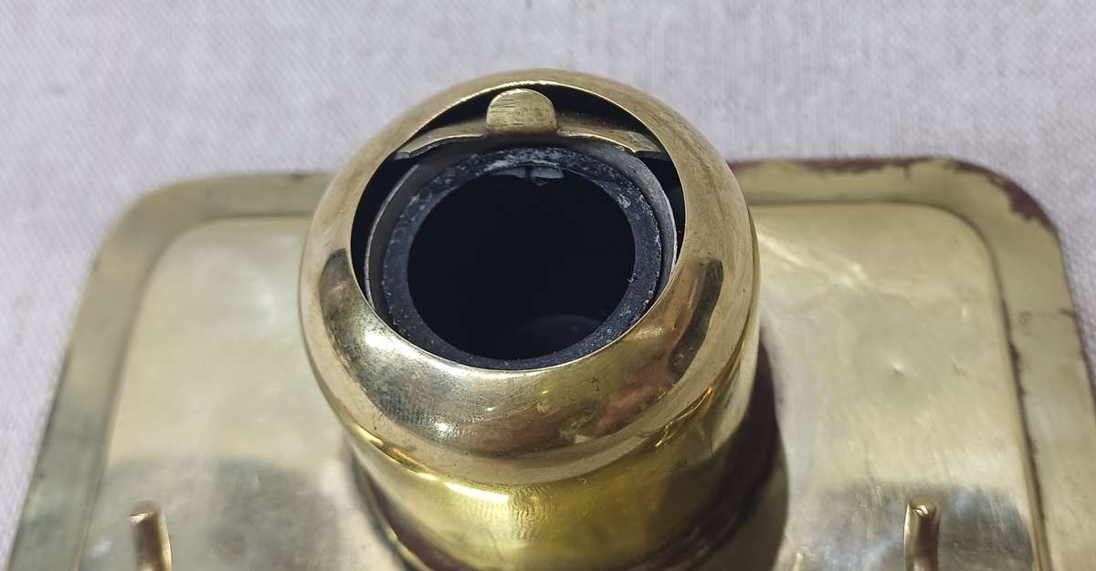 Vintage Brass Metal Dome Inkwell and Pen Stand 1930's