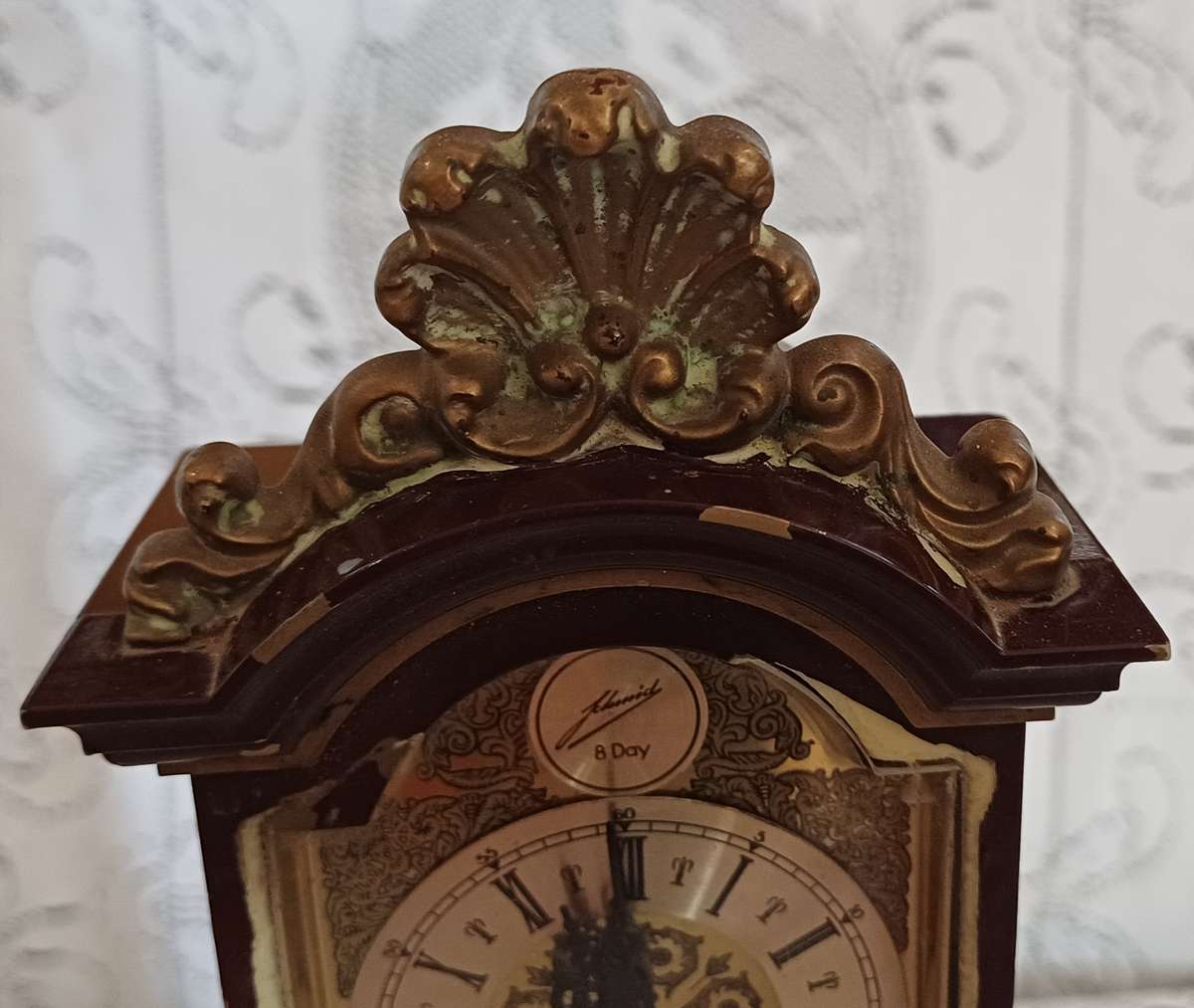 Vintage German SCHMID 8 Day Windup Grandfather Clock With Swinging Pendulum (1960's)