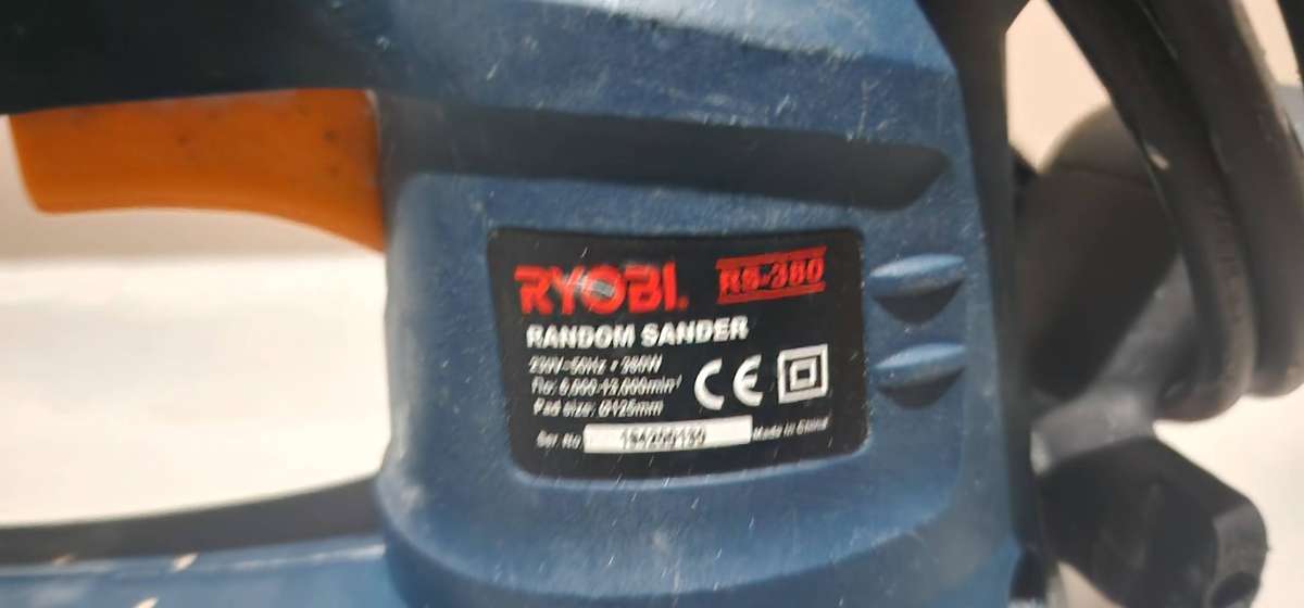 Ryobi 380W Random Orbital Sander, 125 mm Size