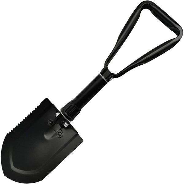Multifunctional Camping Folding Shovel - Black camping