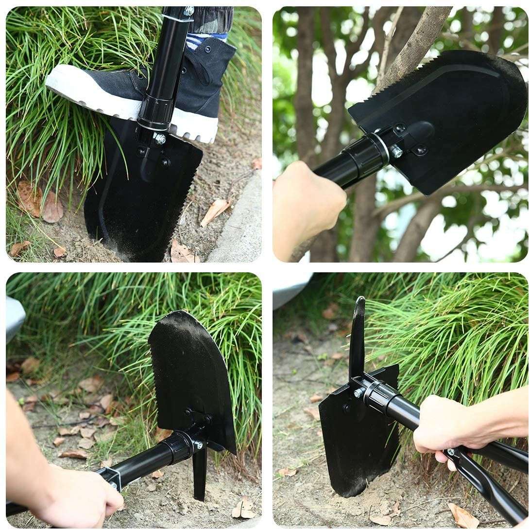 Multifunctional Camping Folding Shovel - Black camping