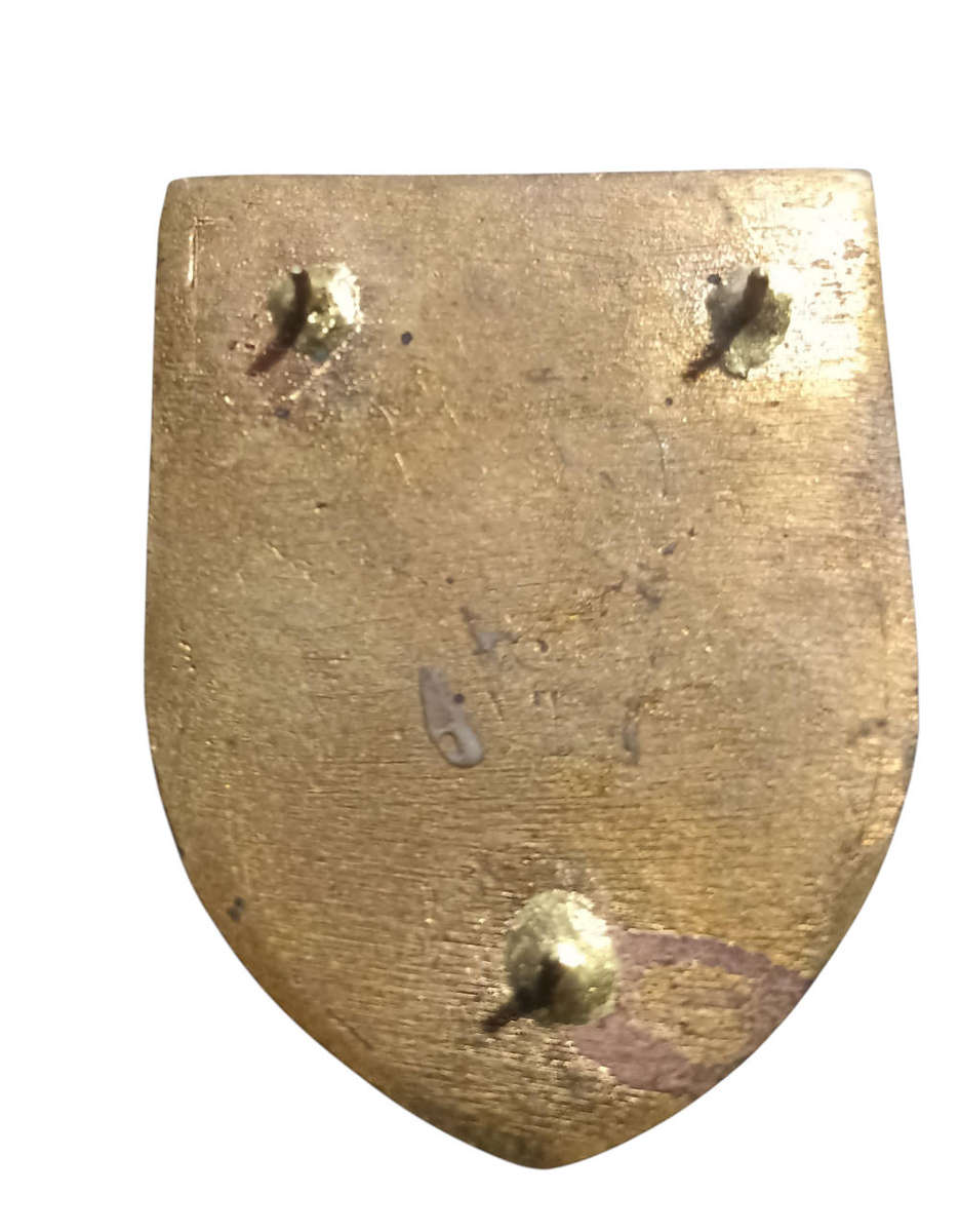 Old army metal shoulder flash with pins intact