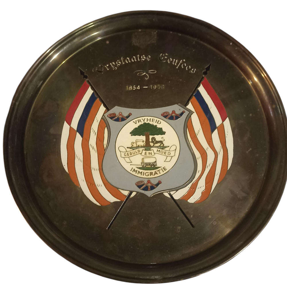 Vintage Vrystaatse Eeufees 1854-1954 Koper skinkbord -Dia. 28 cm