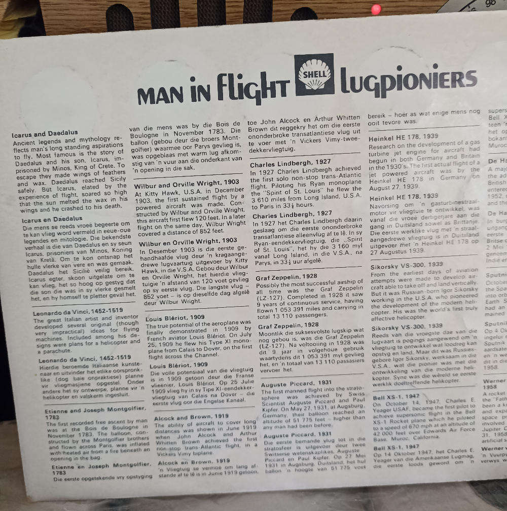 1969 Man in Flight Shell 20 Coin Collection of "Lugpioniers"