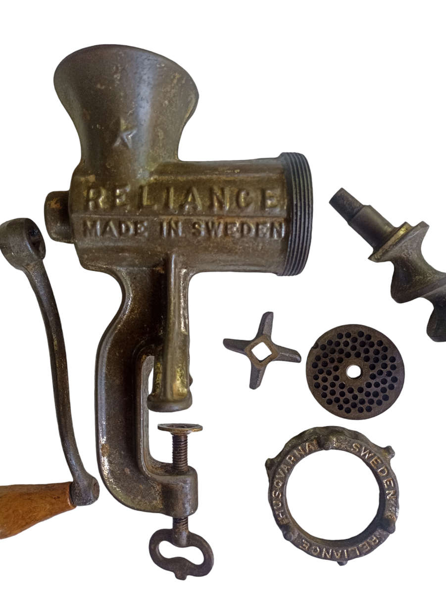 Vintage Husqvarna Reliance no 8 Meat Grinder-Complete and in working order