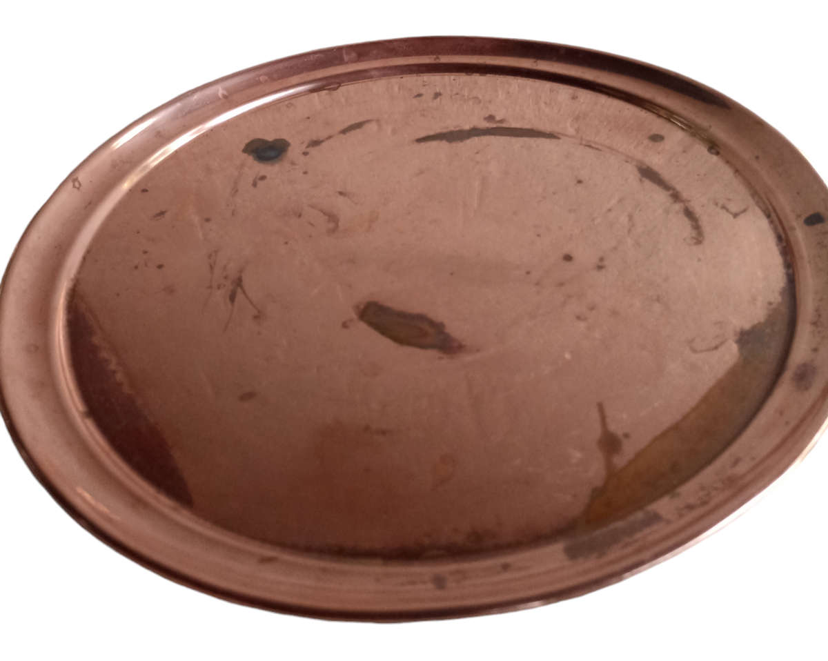 Nice good quality Copper Plated round tray - dia. 29 cm