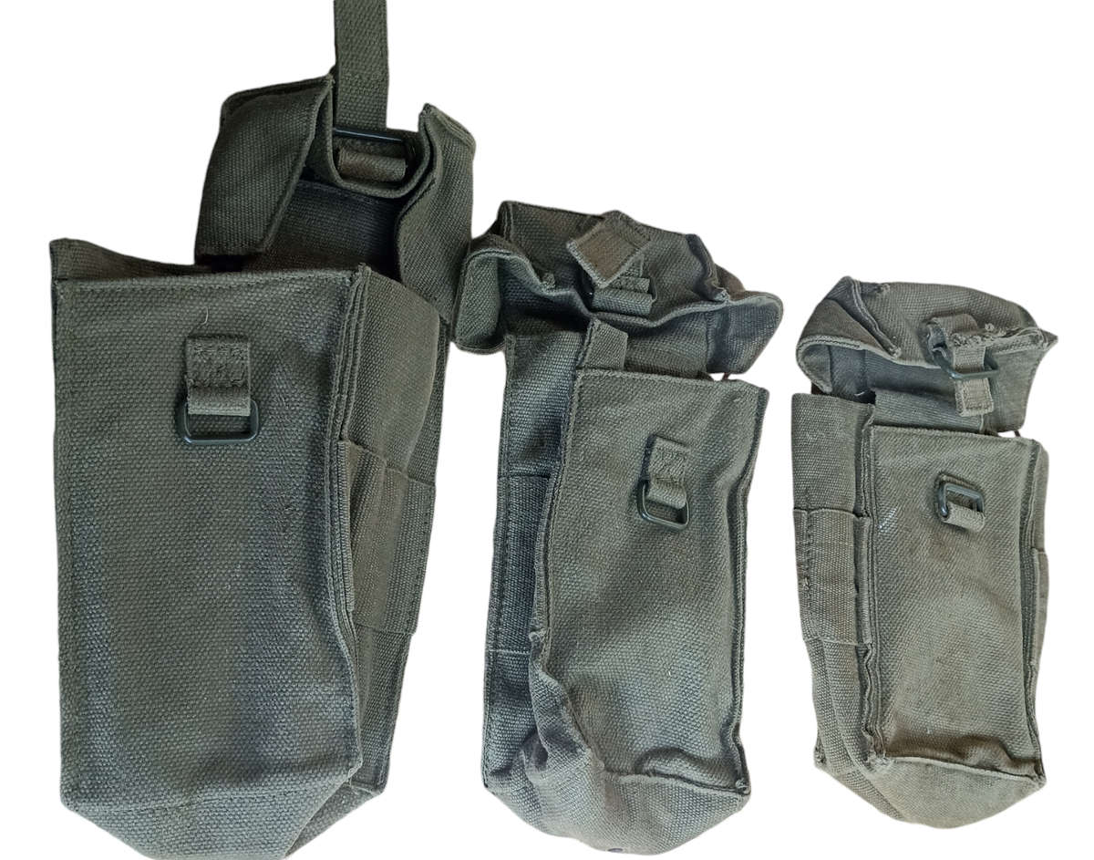 3 Old Army Ammunition green canvas pouches-sell per pouch and not as a lot