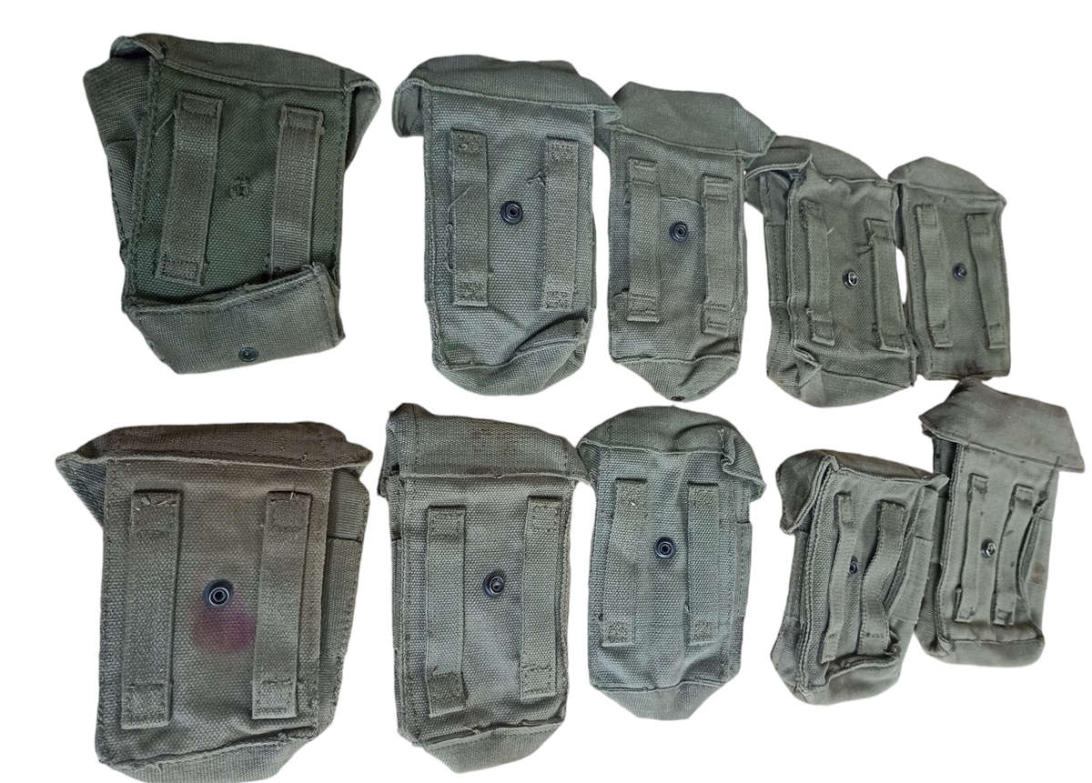 10 Old Army Ammunition green canvas pouches-sell per pouch and not as a lot