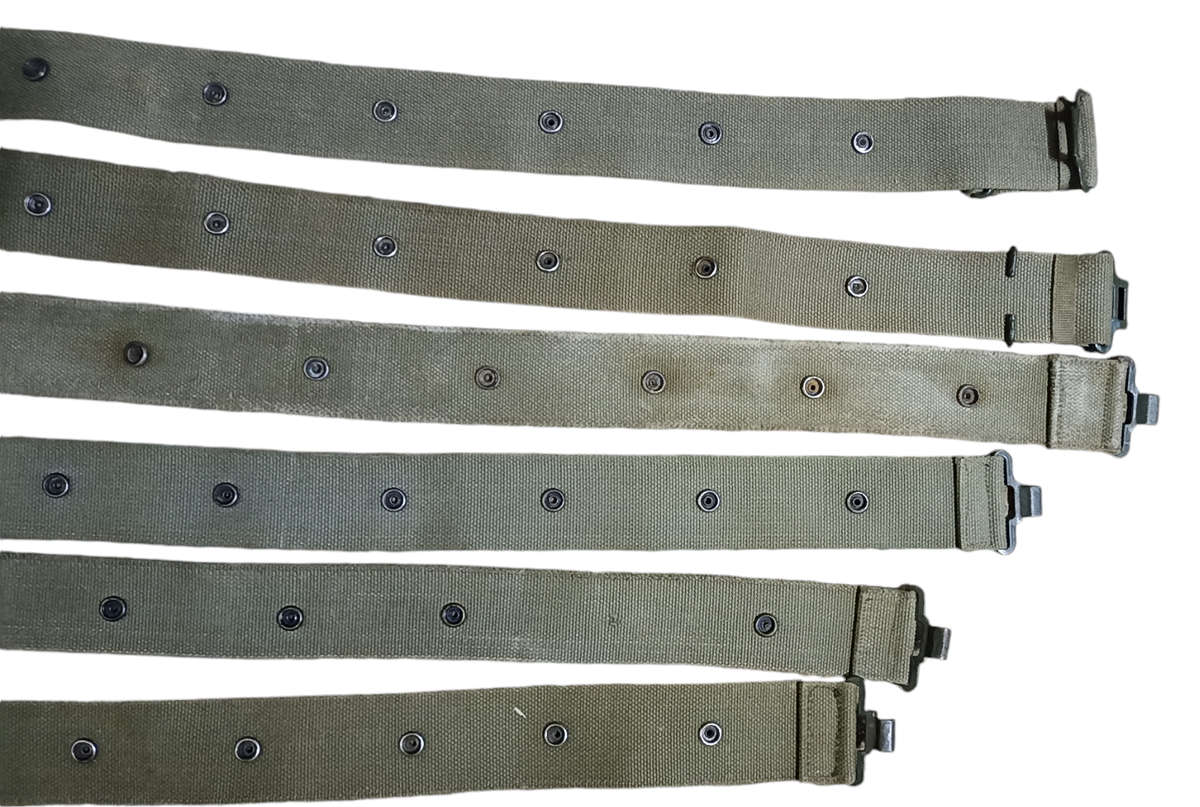 6  Border War period webbing belts-to buy per belt- (4 x 112 cm and 2 x 96 cm)