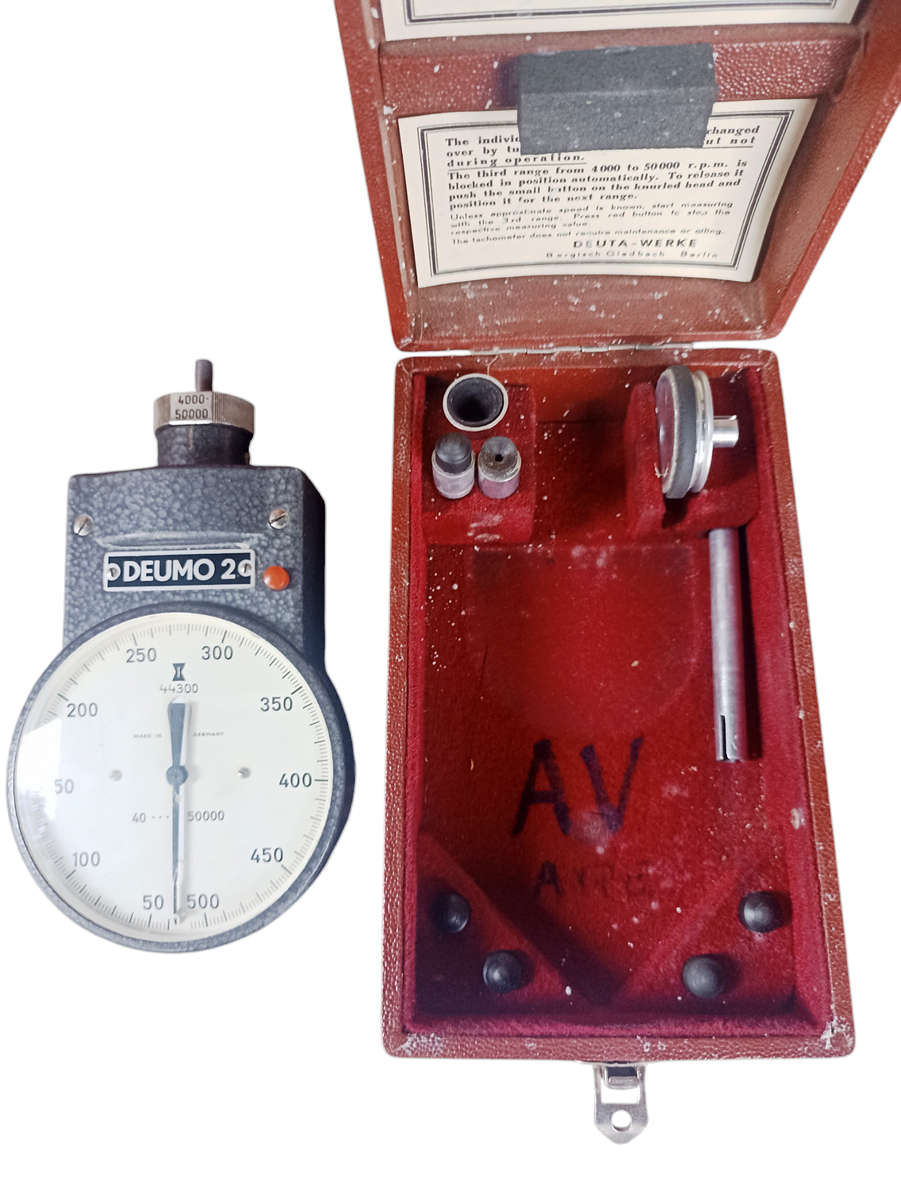 Vintage DEUMO 2  Mechanical Tachometer Kit -Made in Germany - in original Box-very good condition