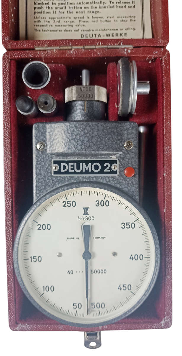 Vintage DEUMO 2  Mechanical Tachometer Kit -Made in Germany - in original Box-very good condition
