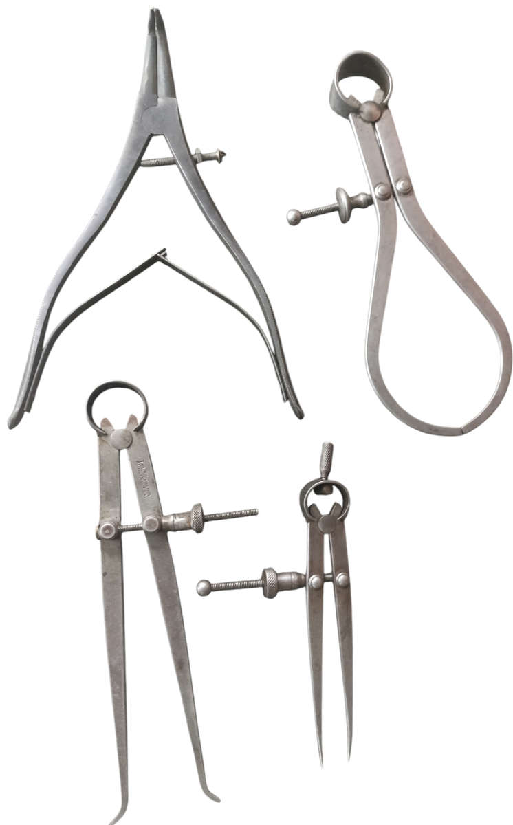 Set of 4 vintage good quality measuring tools-different sizes-buy as lot