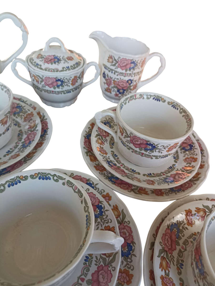 41 Piece Pontesa Ironstone Coffee Set Made in Spain - Dishwasher friendly