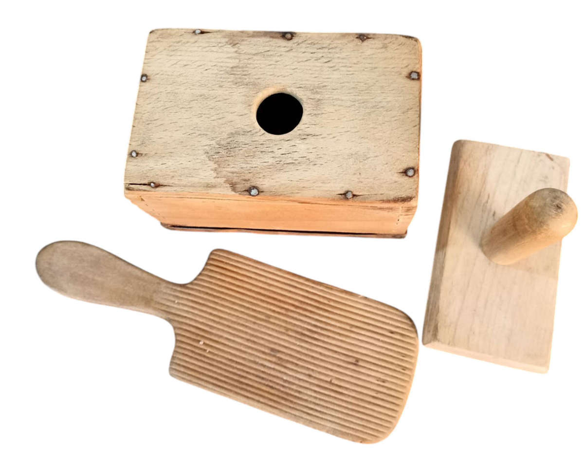 Vintage 1lb wooden butter mould and paddle