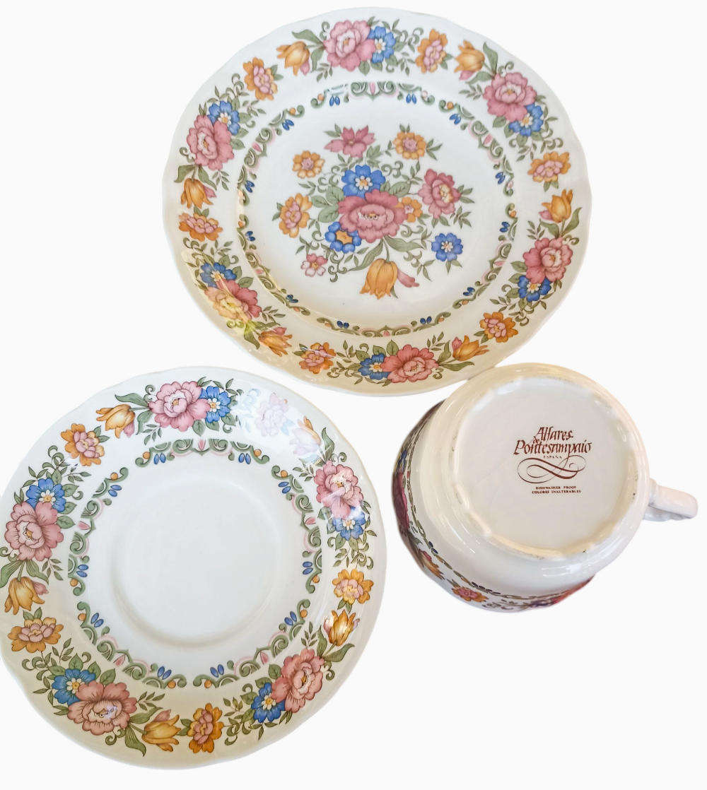 41 Piece Pontesa Ironstone Coffee Set Made in Spain - Dishwasher friendly