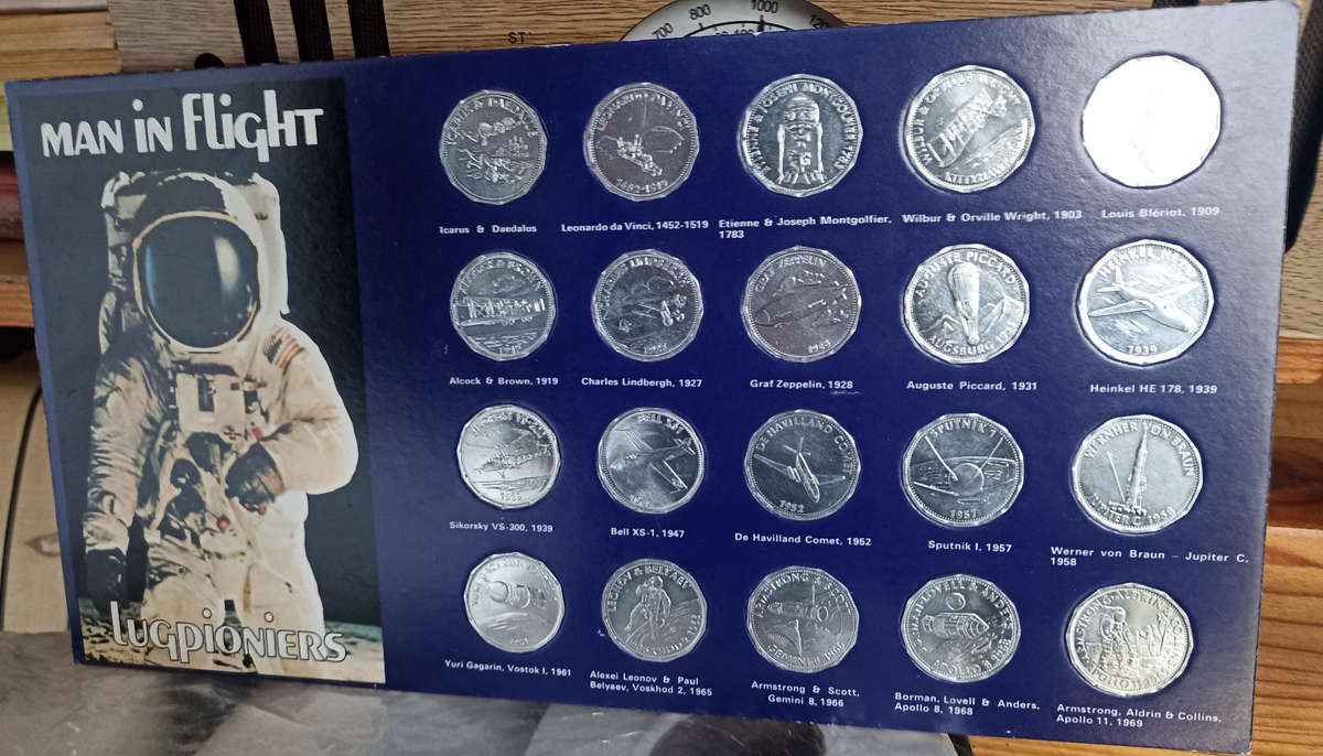 1969 Man in Flight Shell 20 Coin Collection of "Lugpioniers"