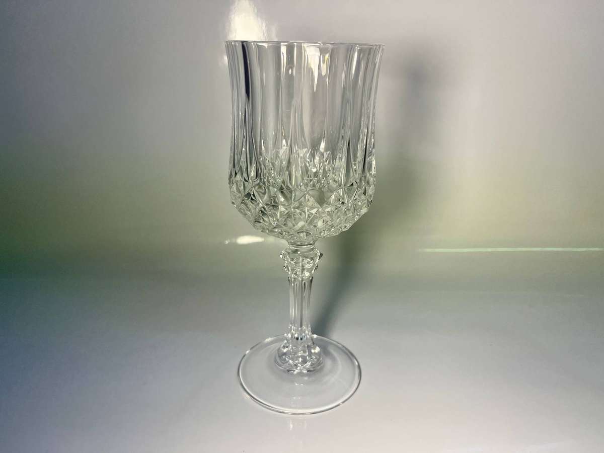 French Cristal D arques Diamax Long Champ Crystal White Wine Glasses x 6 - Unused in Box