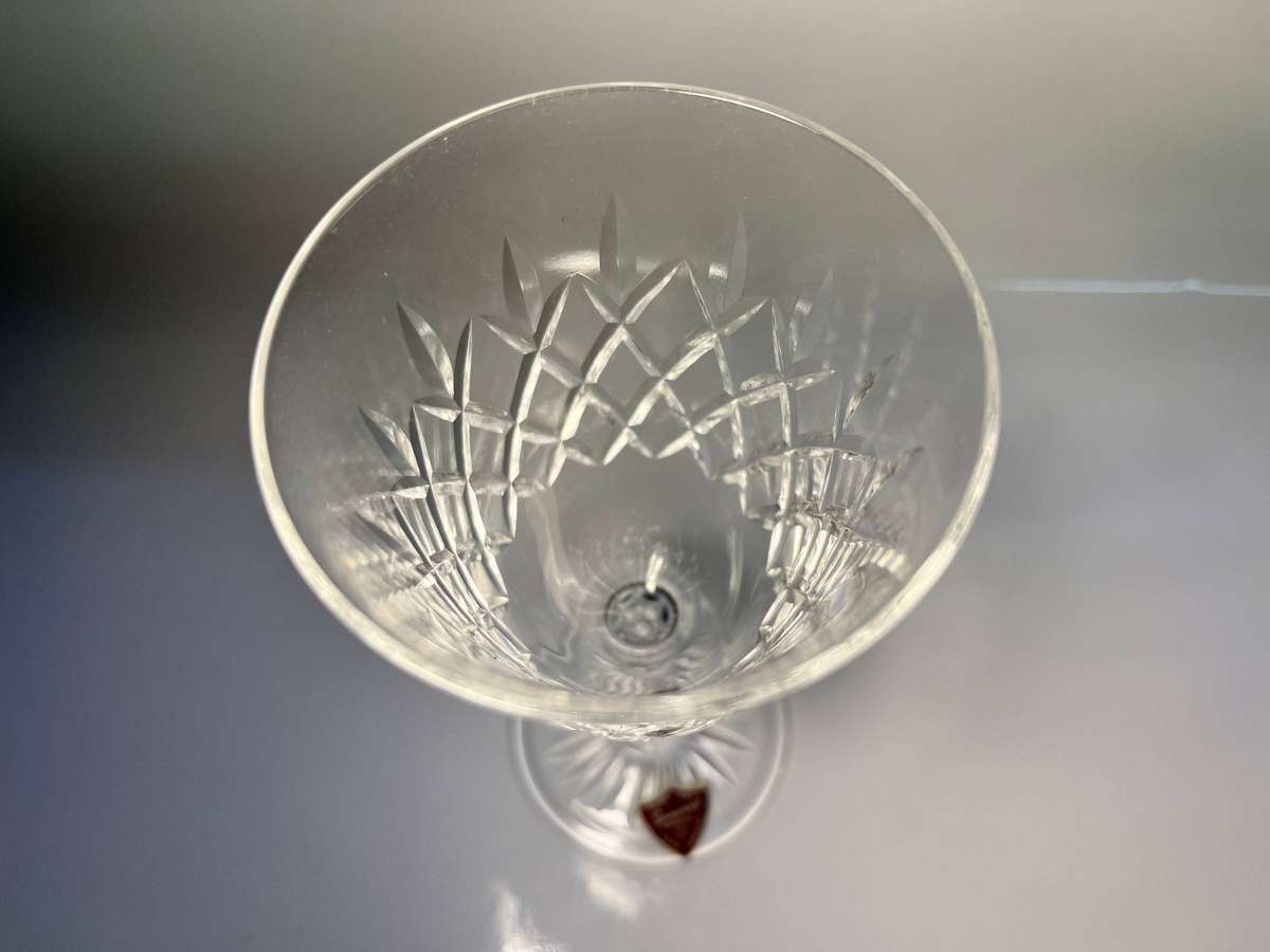 Handcut Somerset Lead Crystal Wine Glasses x 6 - Unused in Box