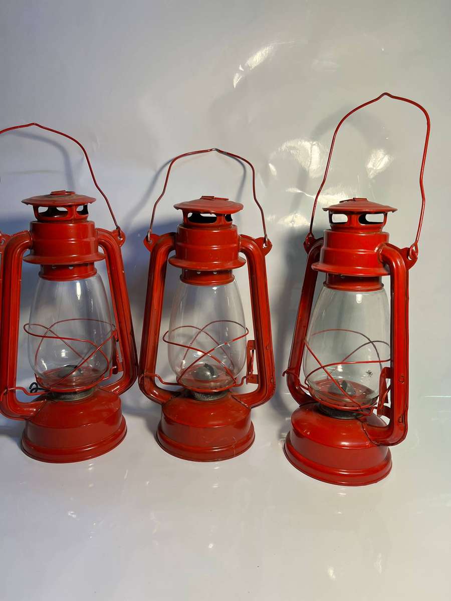 3 Parrafin Lanterns 30cm high - Needs to serviced