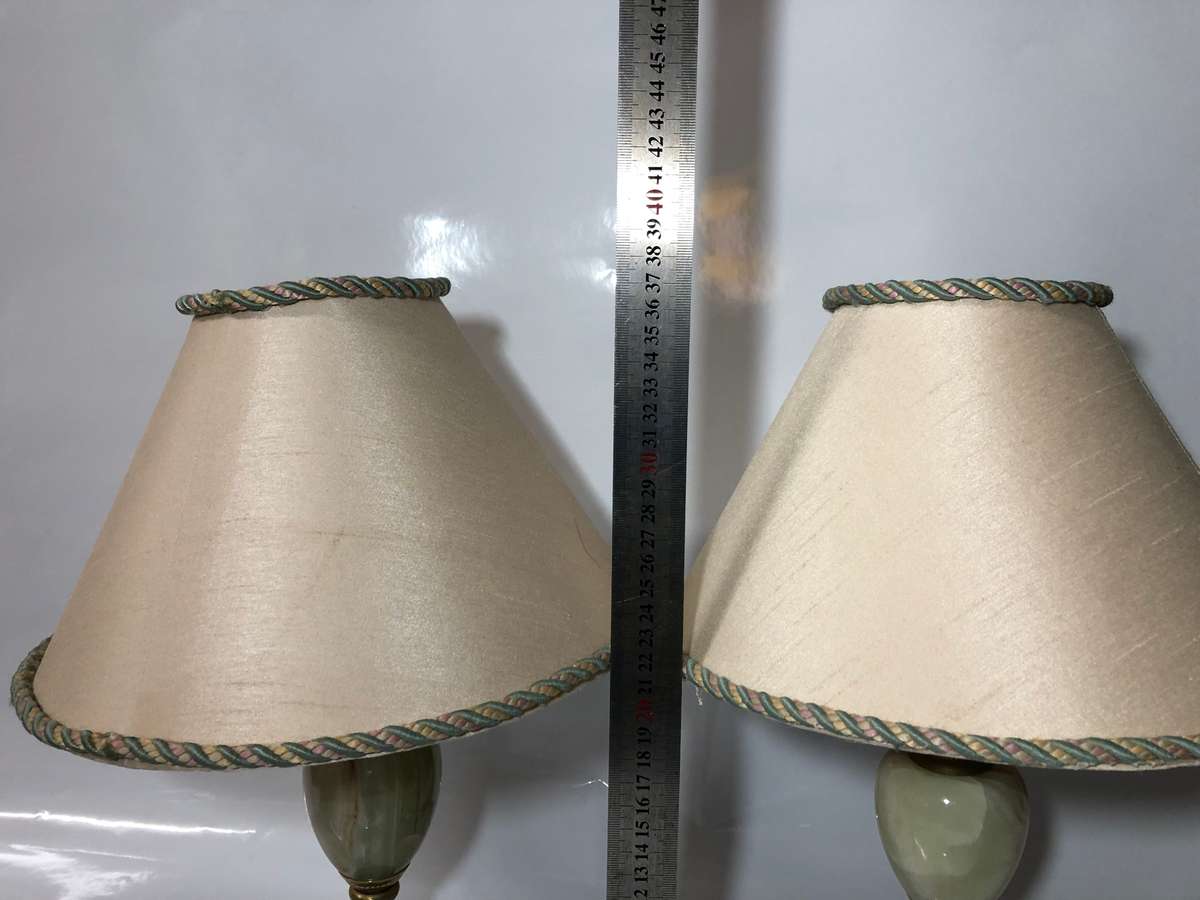 PAIR OF VINTAGE METAL AND ONYX LAMPS