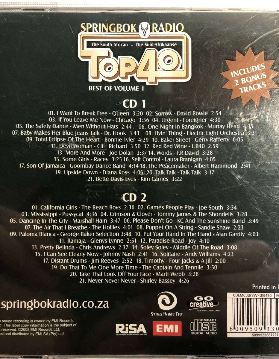 Springbok Radio Top 40 - Best of Volume 1 - Original Number 1 Hits - Double CD
