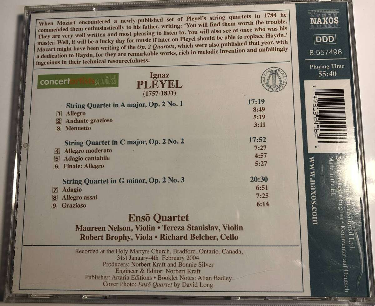 Ignaz Pleyel - Sting Quartets, Op.2 Nos. 1-3- CD