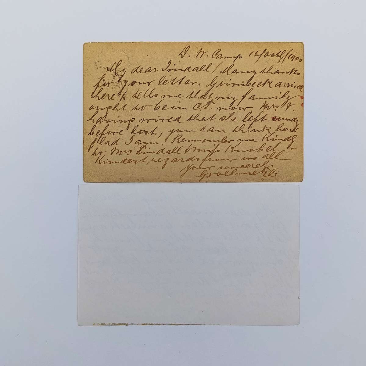 Pow Boer War postcard October 1900 from Deadwood Camp St Helena to Stellenbosch