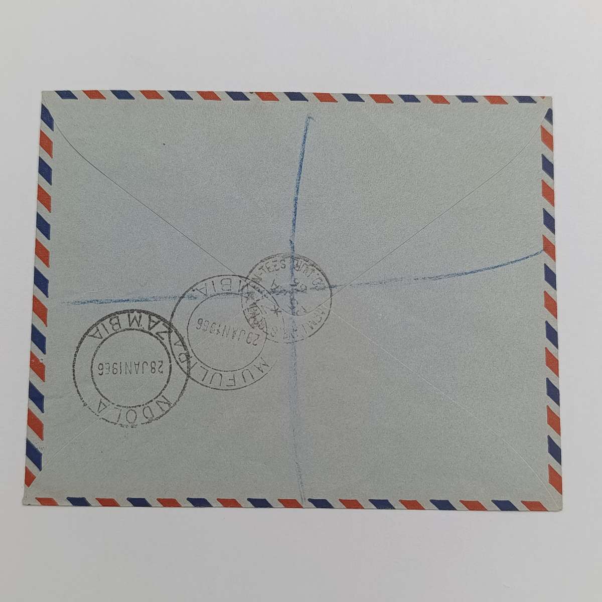 Postal History registered airmail cover Canada to Zambia 1966 backstamped Mufulira & Ndola