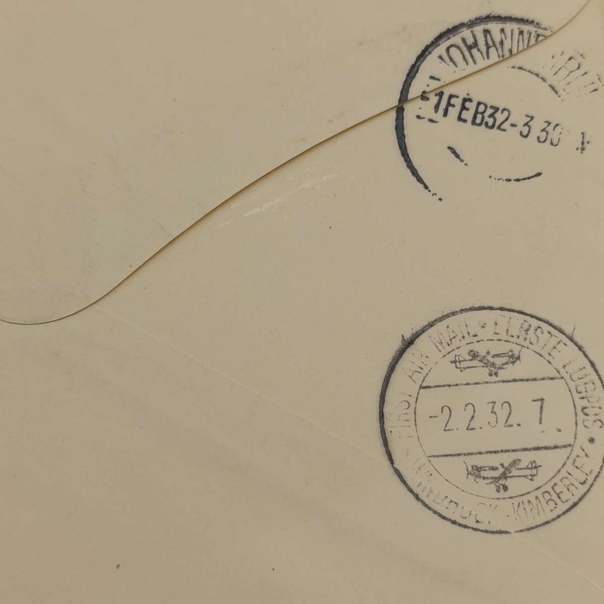 Airmail Cover Pietersburg South Africa to Omaruru South West Africa via Johannesburg & Kimberley